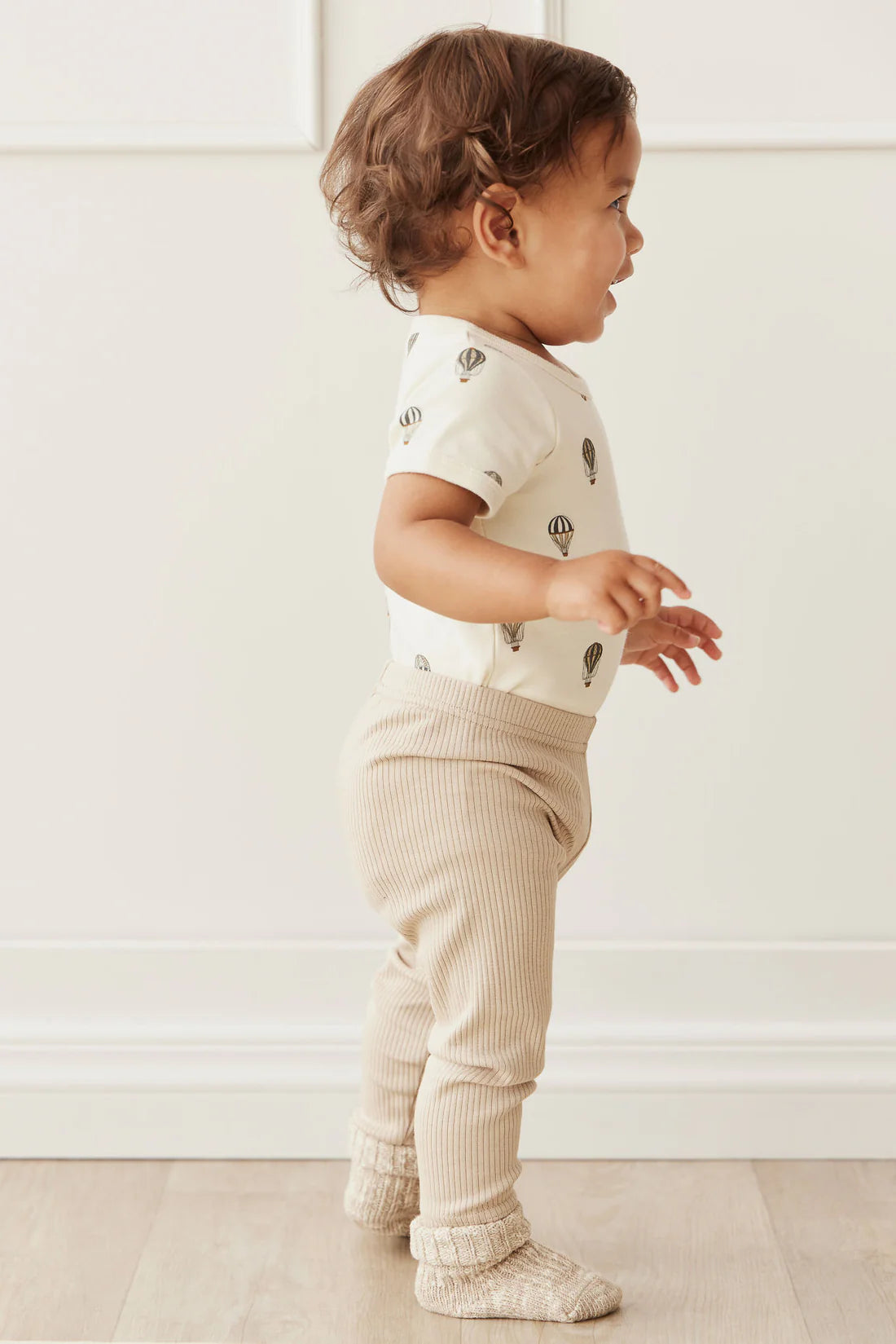 Organic Cotton Hudson Short Sleeve Bodysuit - Montgolfiere Cloud | Jamie Kay