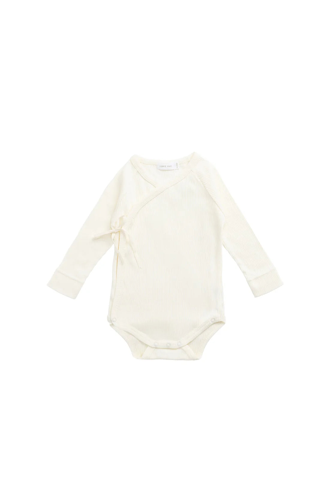 Organic Cotton Modal Marina Long Sleeve Bodysuit - Parchment | Jamie Kay