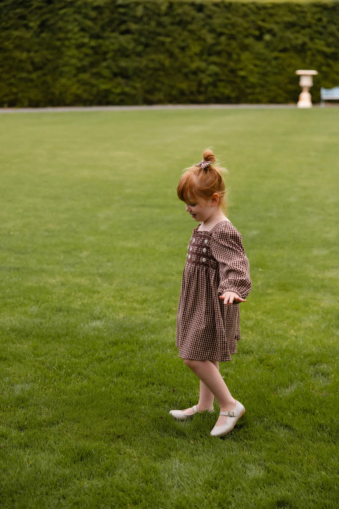 Organic Cotton Cecile Dress - Cinnamon Gingham | Jamie Kay