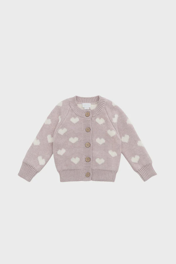 Camille Cardigan - Heart Jacquard Ballerina Marle  | Jamie Kay