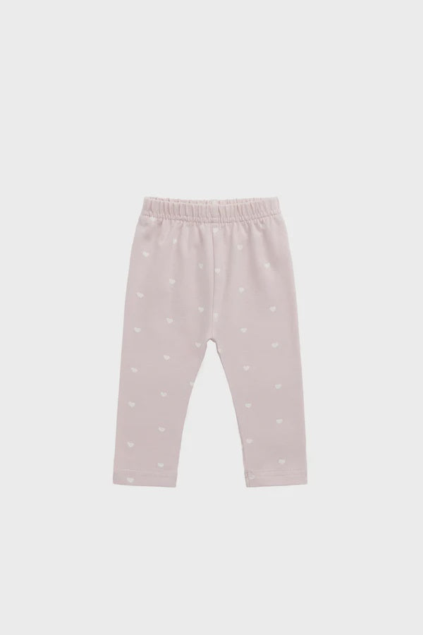 Organic Cotton Everyday Legging - Petite Heart Old Rose | Jamie Kay