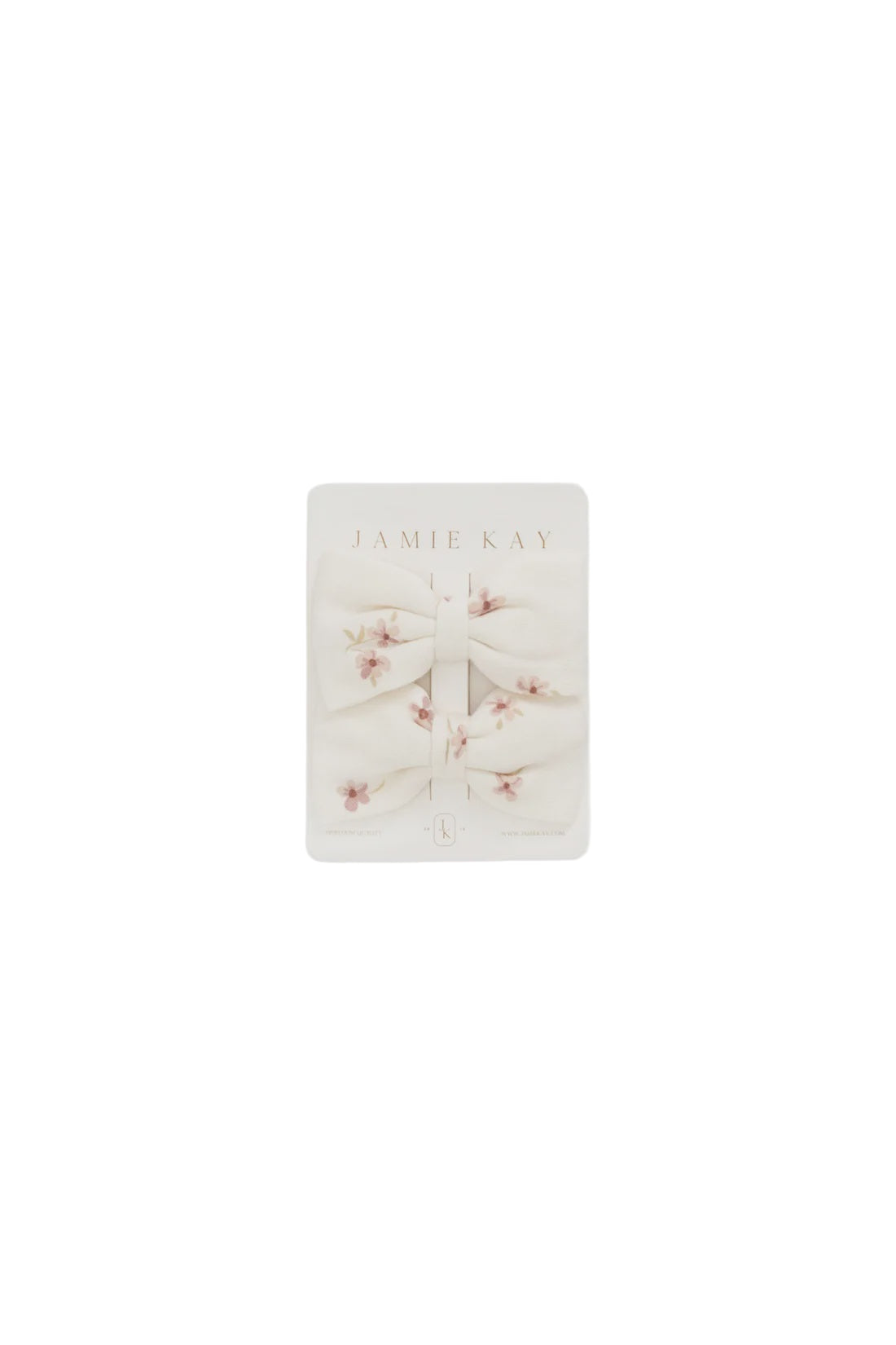 Organic Cotton Noelle 2pk Bow - Simple Flowers Egret | Jamie Kay
