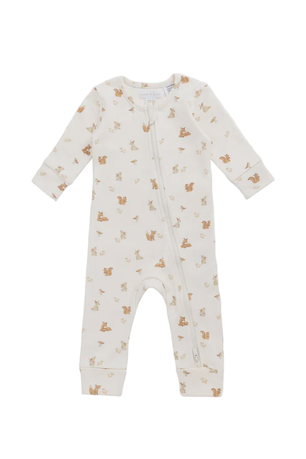 Organic Cotton Reese Zip Onepiece | Forest Gathering | Jamie Kay