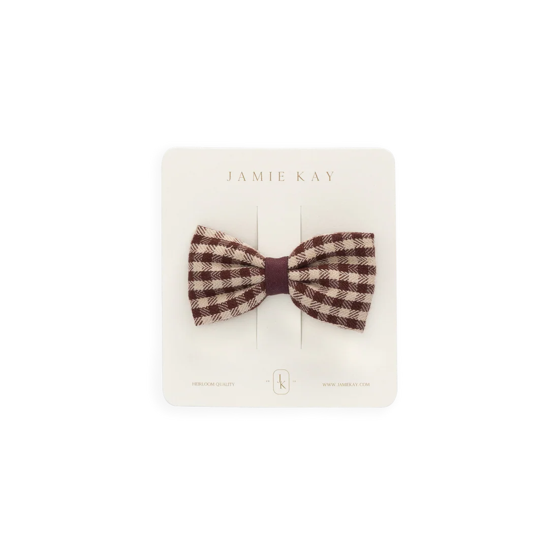 Organic Cotton Desiree Bow - Cinnamon Gingham | Jamie Kay