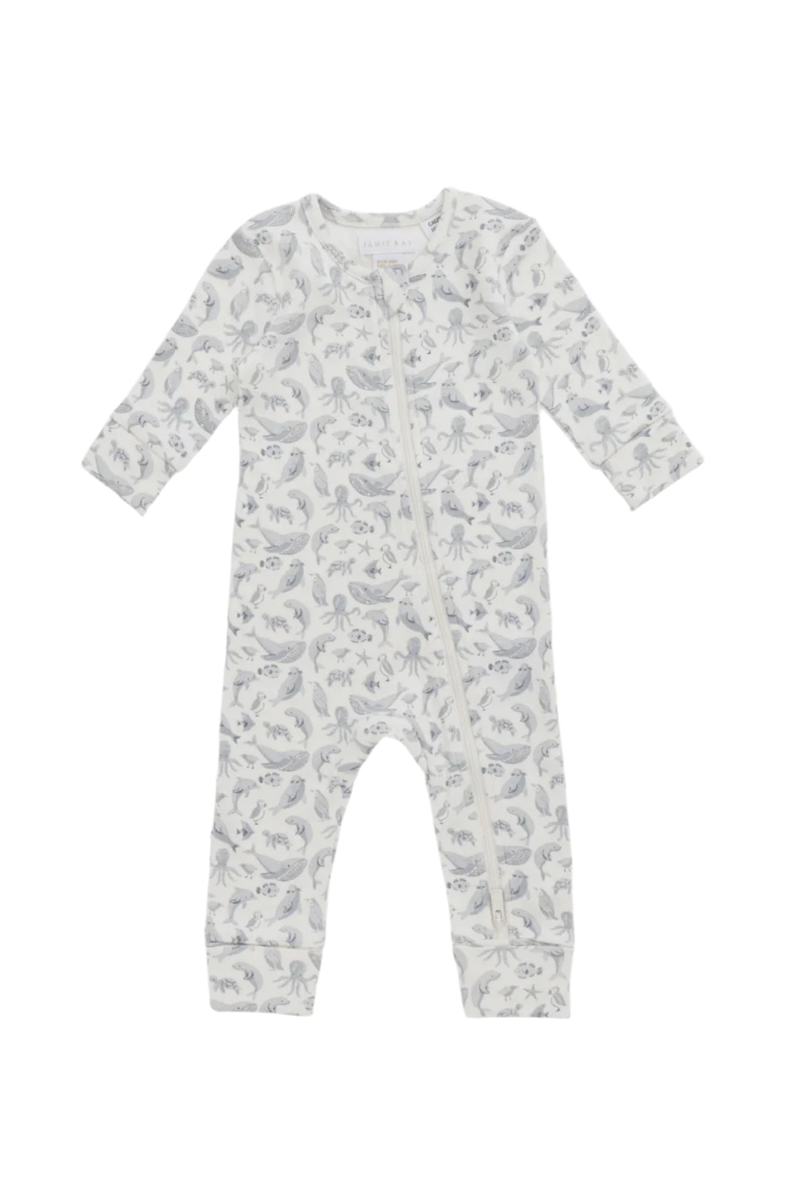 Organic Cotton Reese Zip Onepiece - Sea Life | Jamie Kay