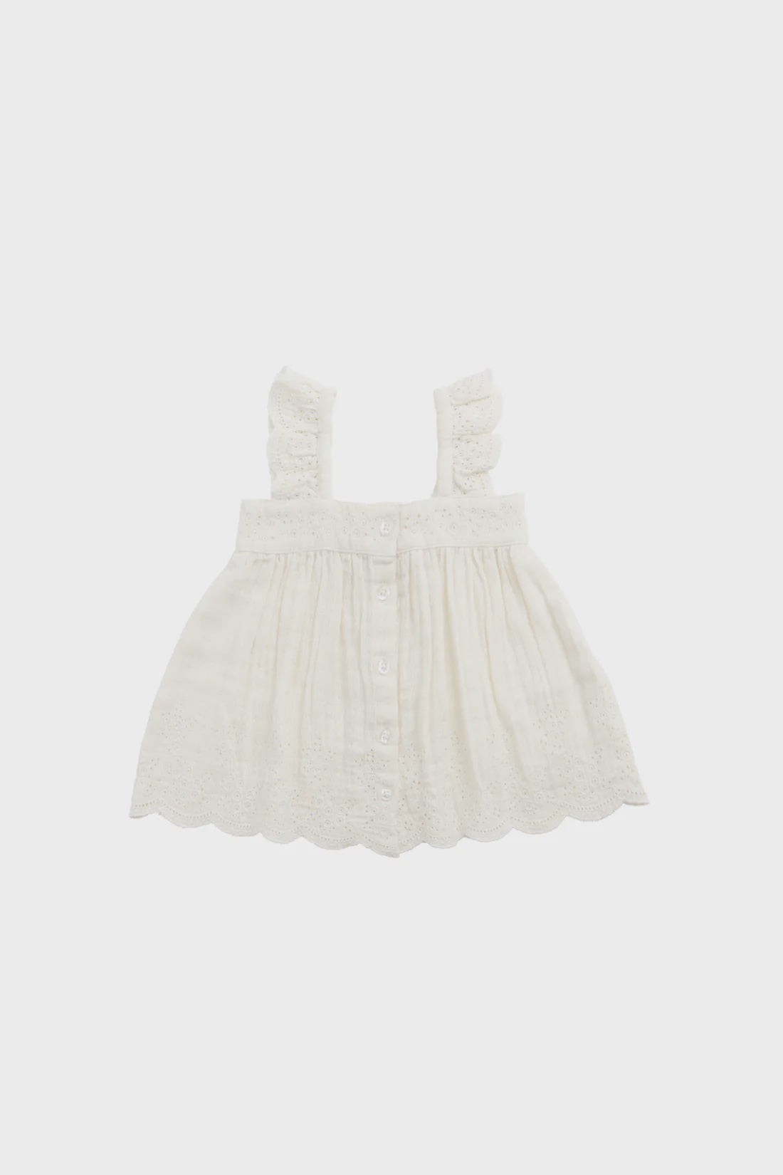 Organic Cotton Muslin Anja Top - Parchment | Jamie Kay