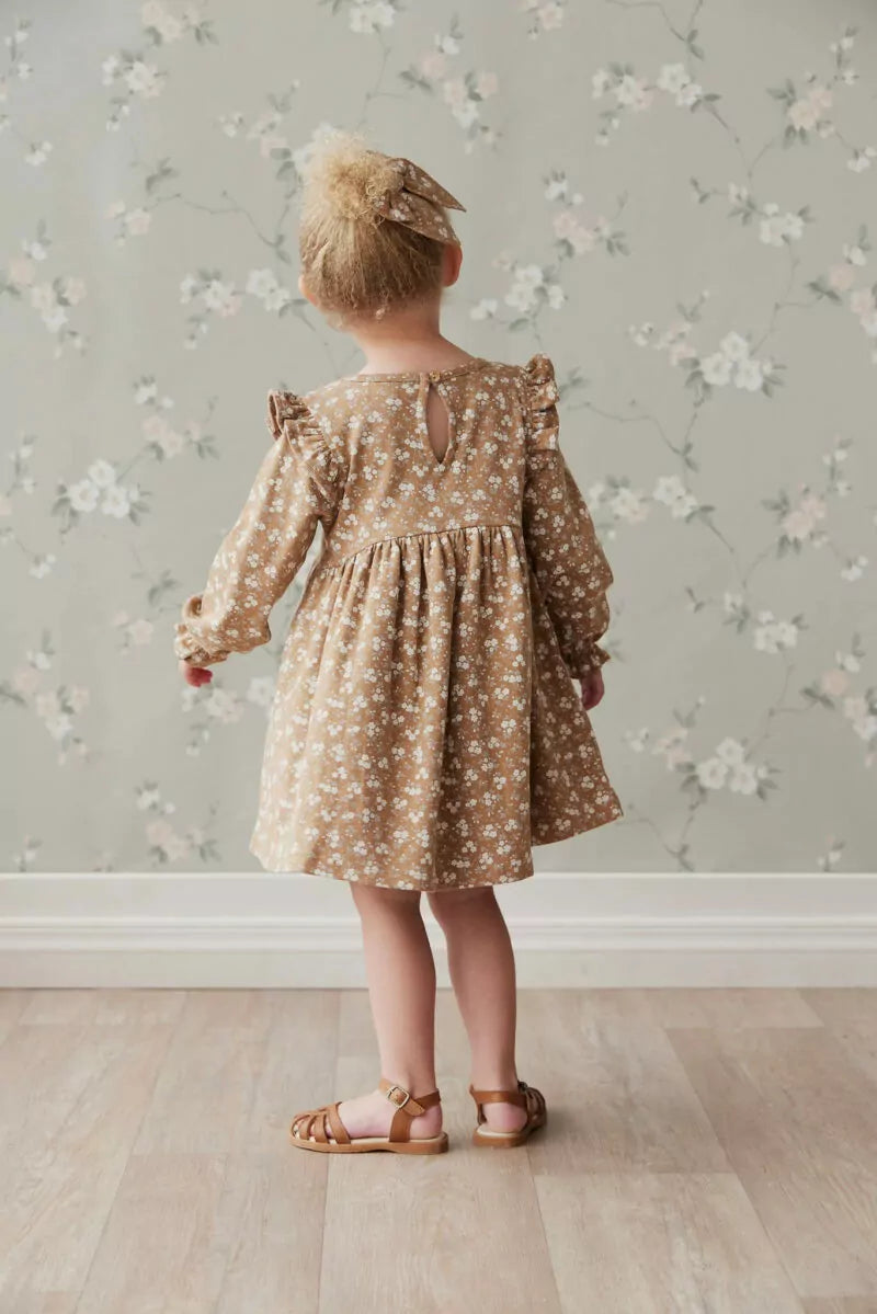 Organic Cotton Frankie Dress - Rosalie Field Caramel | Jamie Kay