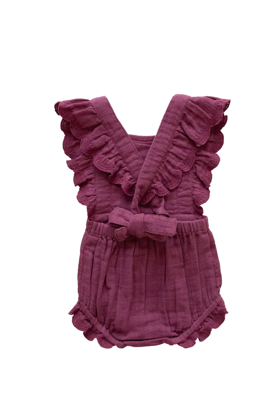 Organic Cotton Muslin Macy Playsuit - Grape | Jamie Kay