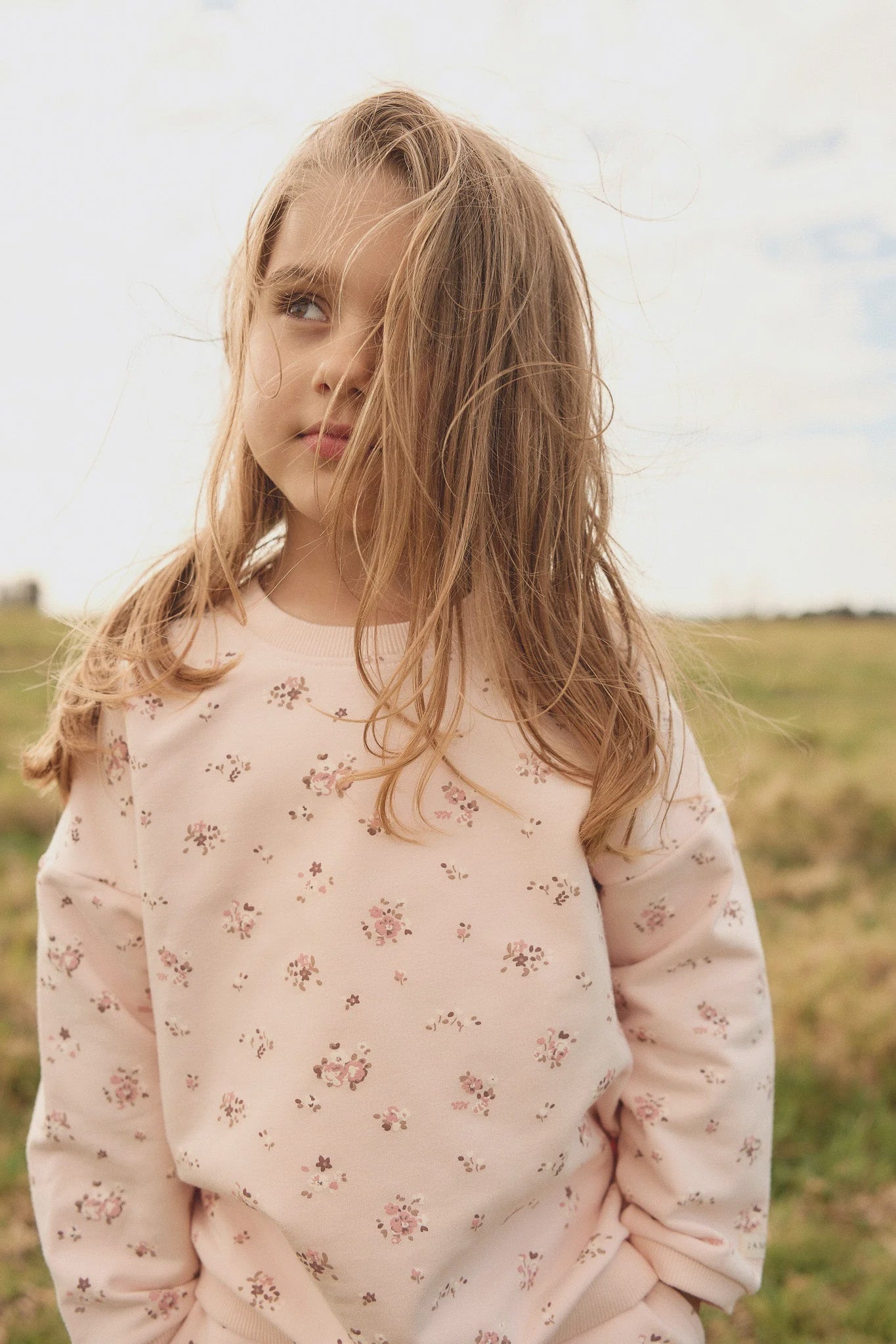 Organic Cotton Bobbie Sweatshirt - Petite Fleur Soft Peony | Jamie Kay