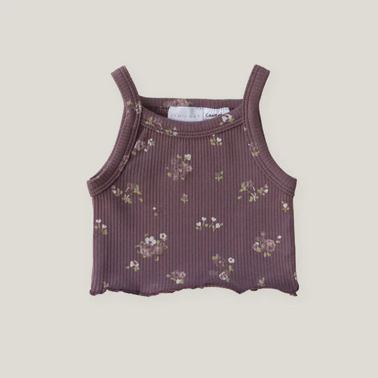 Organic Cotton Rib Bebe Midi Singlet - Petite Fleur | Jamie Kay