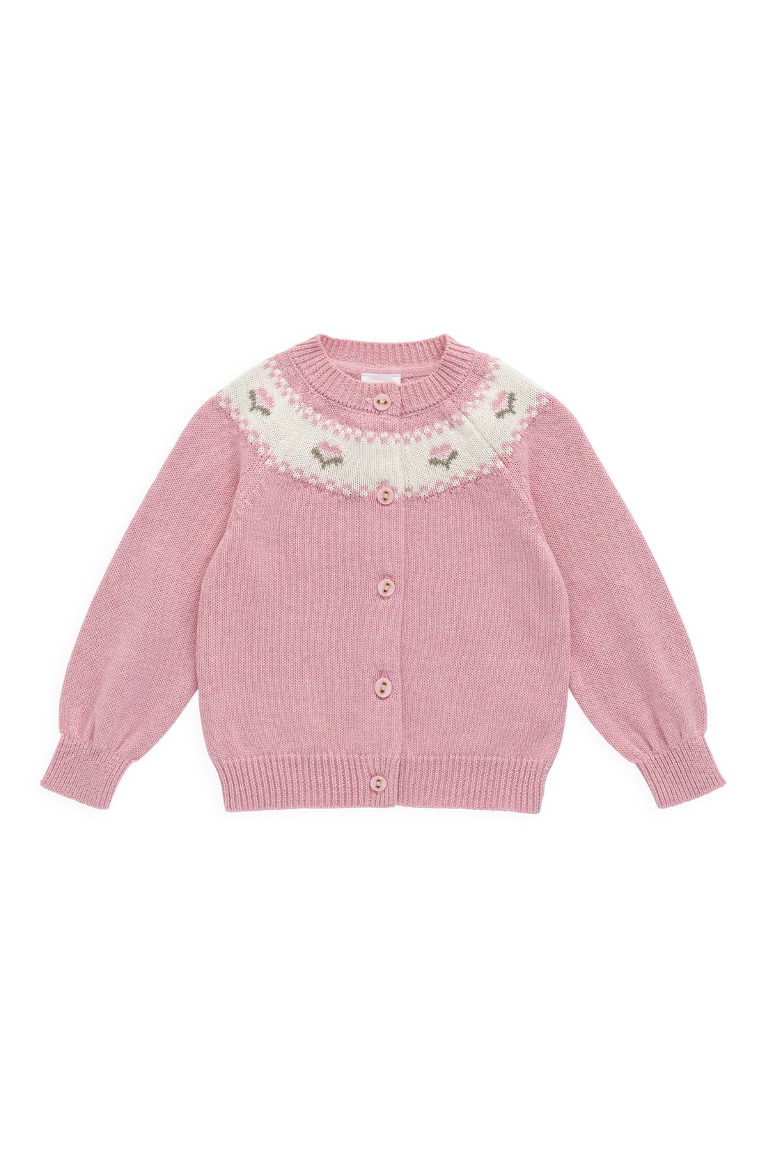 Annette Cardigan - Annette Jacquard - Pink Flutter Marle |  Jamie Kay