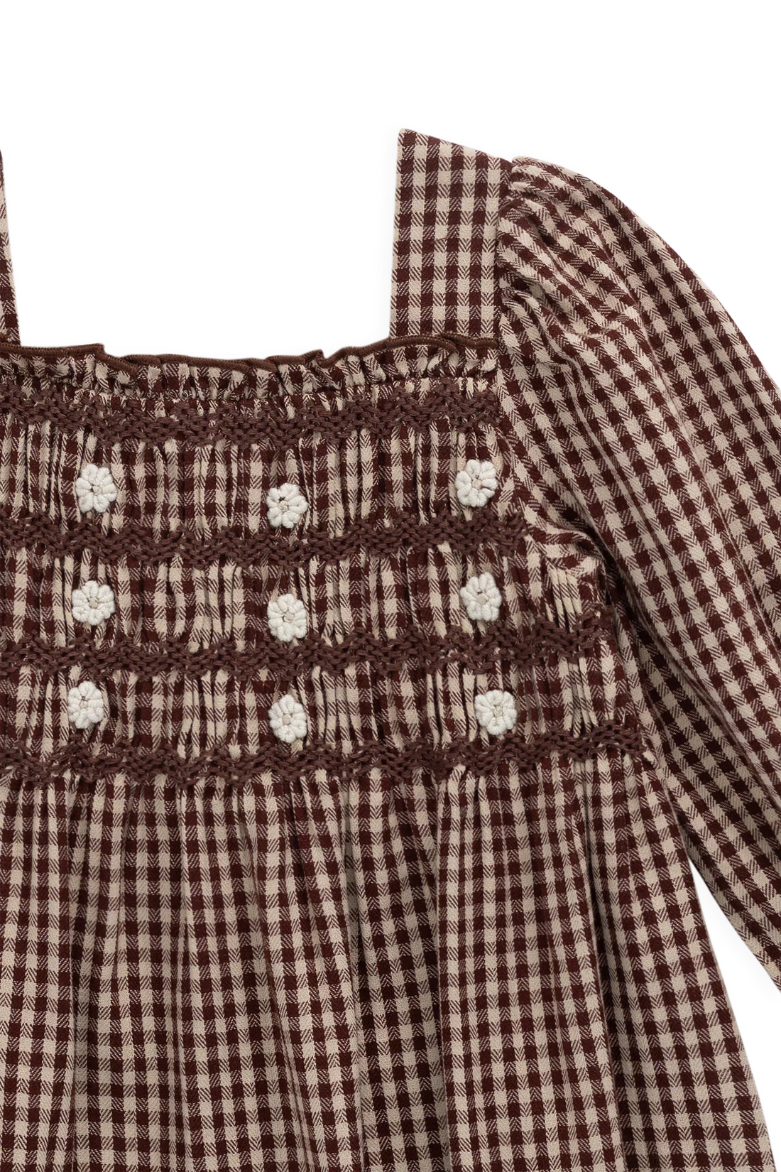 Organic Cotton Cecile Dress - Cinnamon Gingham | Jamie Kay