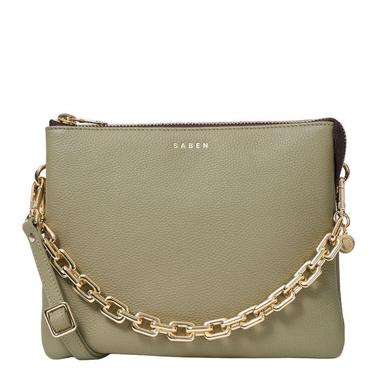 Matilda Crossbody Eucalyptus + Chunky Chain | Saben