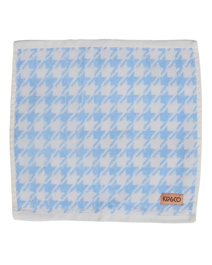 Houndstooth Blue Terry Face Washer One Size