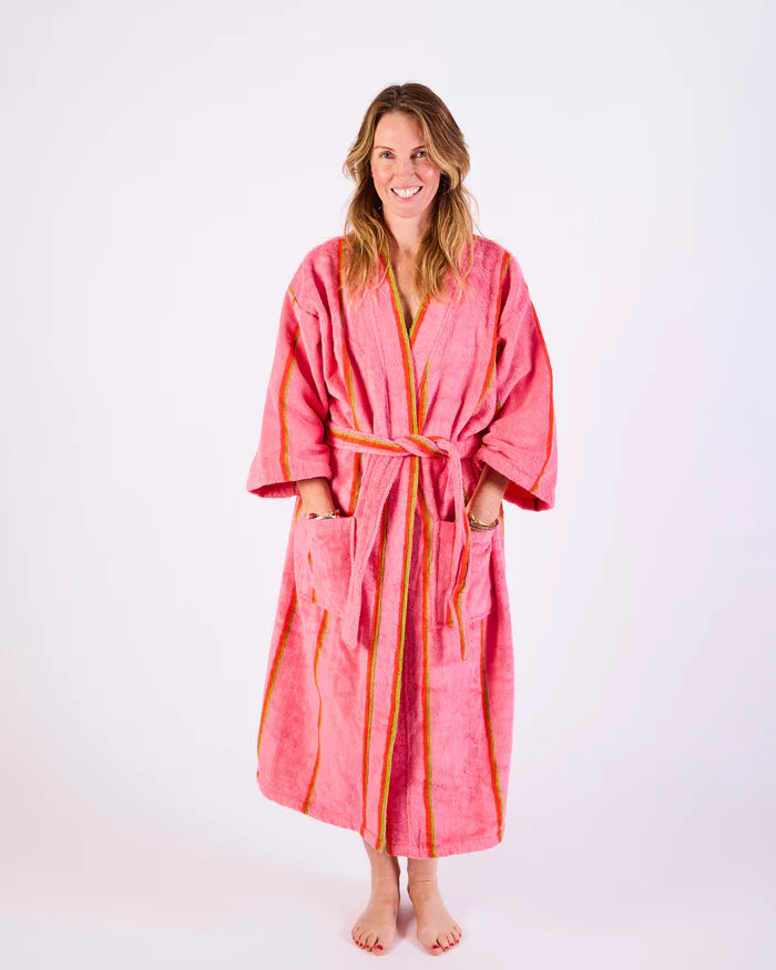 Wategos Soiree Stripe Bamboo Terry Bath Robe | Kip & Co