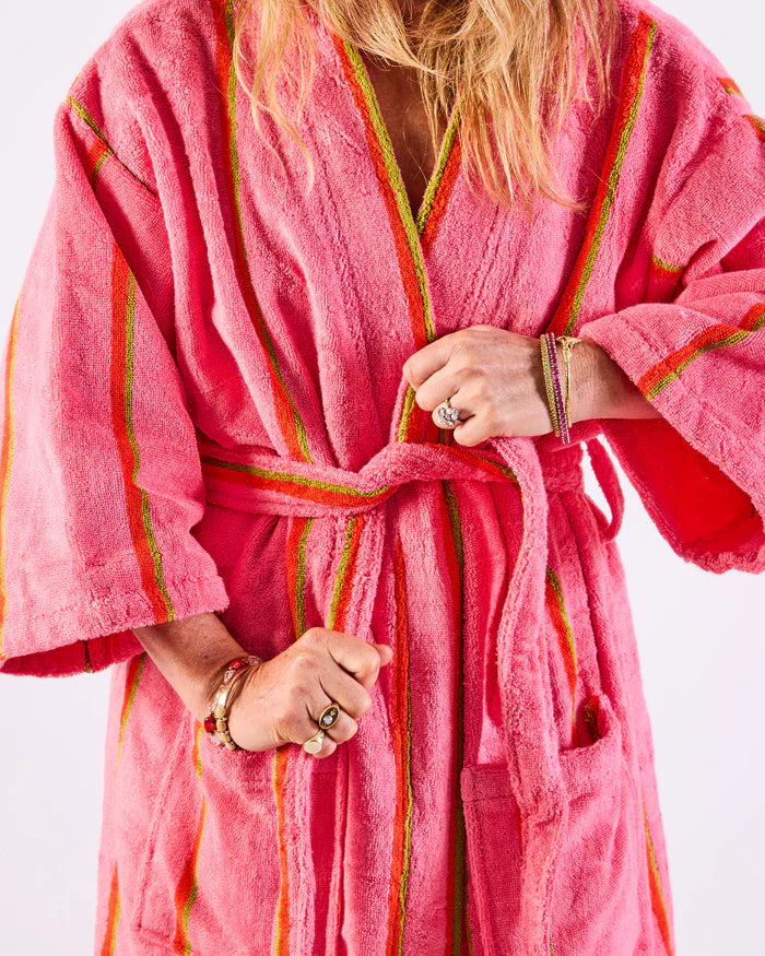 Wategos Soiree Stripe Bamboo Terry Bath Robe | Kip & Co
