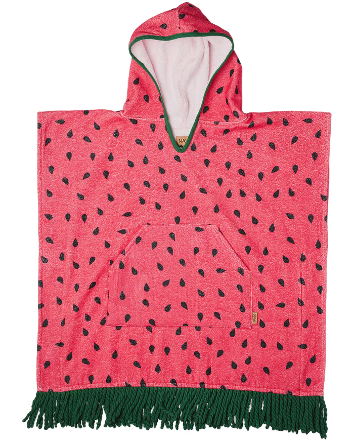 Melon Printed Kids Terry Poncho | Kip & Co