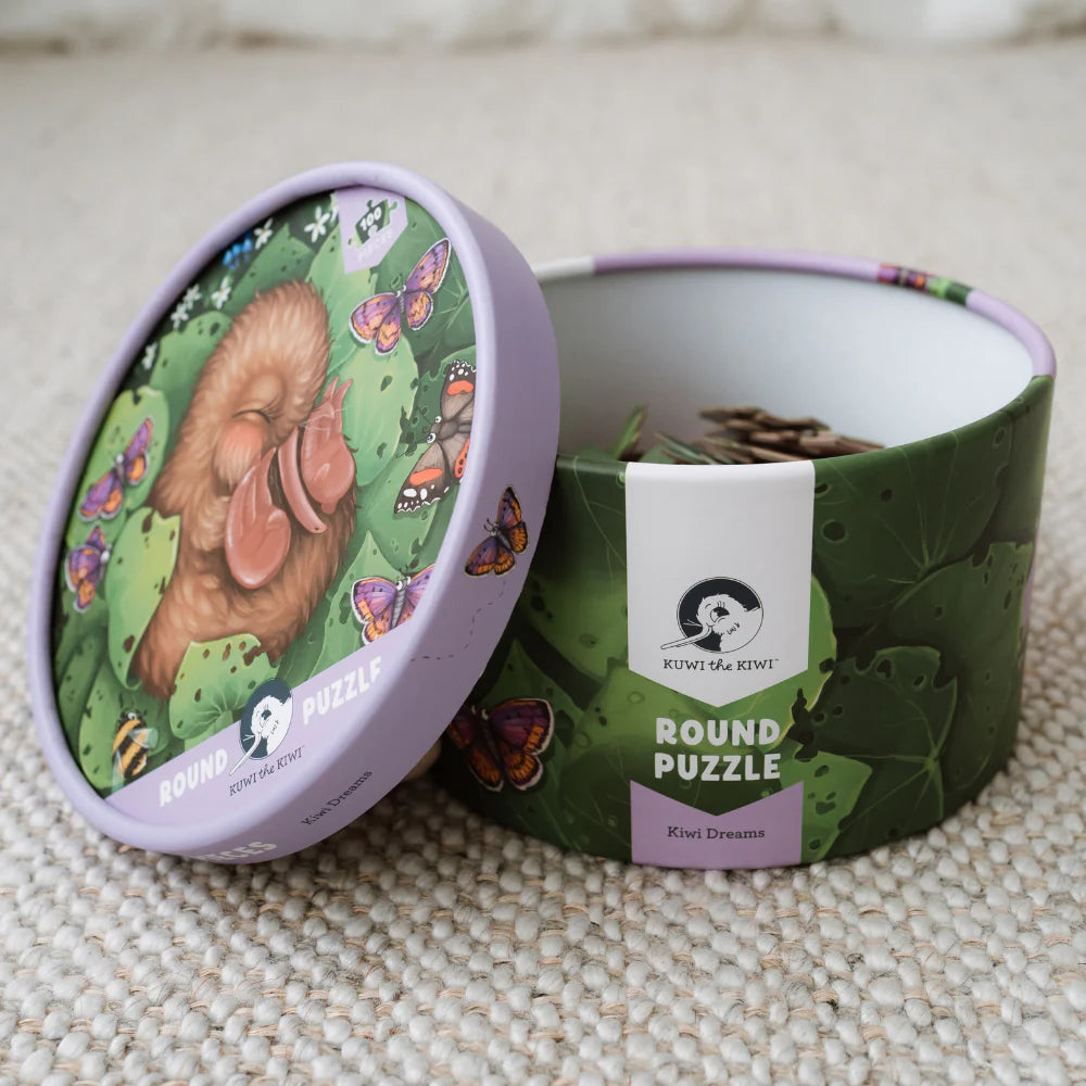 Puzzle - Kiwi Chick Nap - Round -  100 piece | Illustrated Publishing