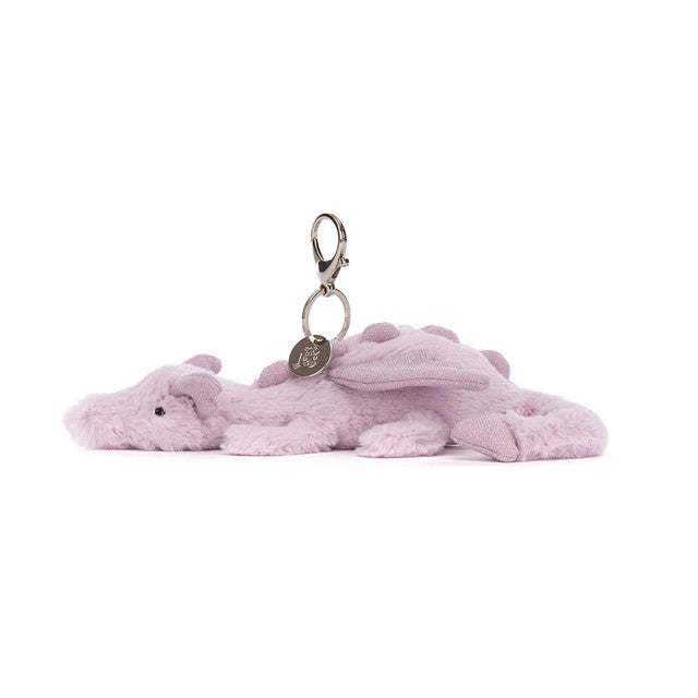 Lavender Dragon Bag Charm Lavender & Glitter 12x8x22cm| Jellycat