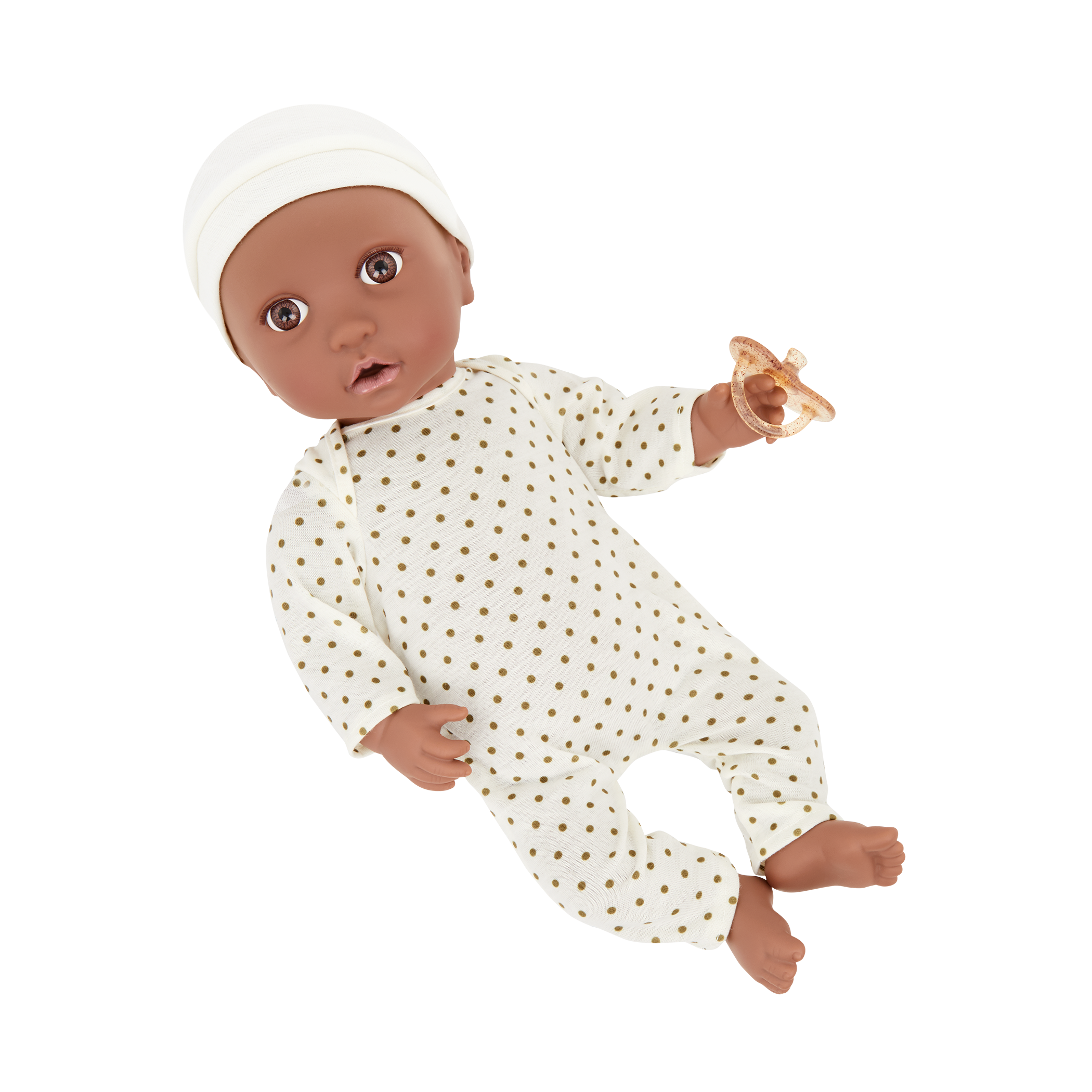 14" Doll with Ivory Outfit - Brown Skin Tone | Lullababy