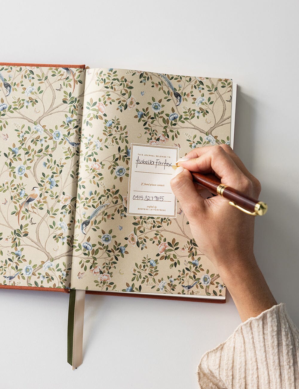 Linen Bound Journal - Burnt Clay (Blank Journal) | Bespoke Letterpress