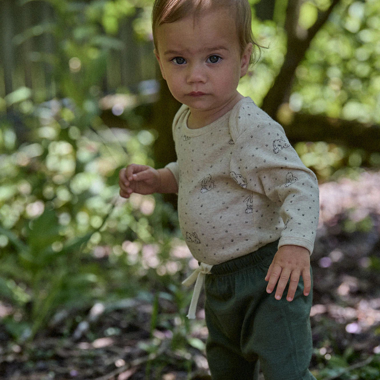 LONG SLEEVE BODYSUIT - Bramble Burrow Print | Nature Baby
