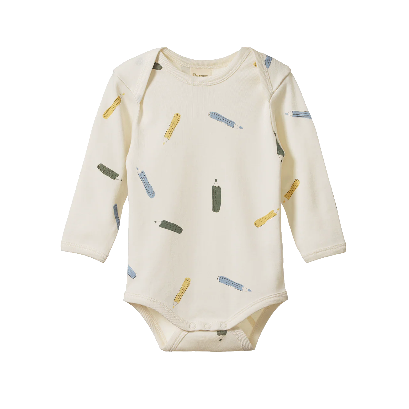 LONG SLEEVE BODYSUIT - Pencil Print Natural | Nature Baby