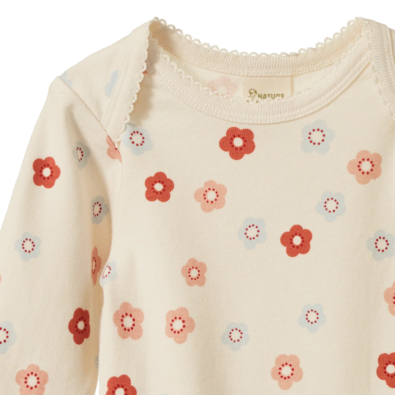 LONG SLEEVE BODYSUIT - Petite Flora Stamp Print | Nature Baby