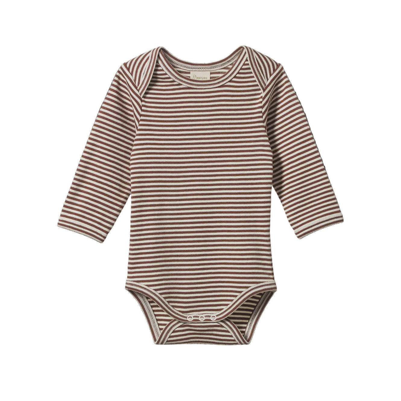 LONG SLEEVE BODYSUIT - Pinecone Stripe | Nature Baby