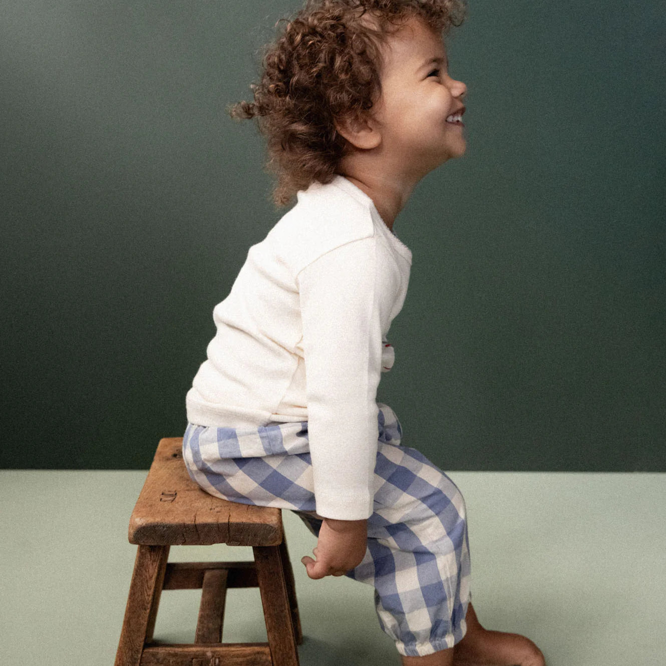 LONG SLEEVE CLOUD TEE - Bluebell Natural Print | Nature Baby