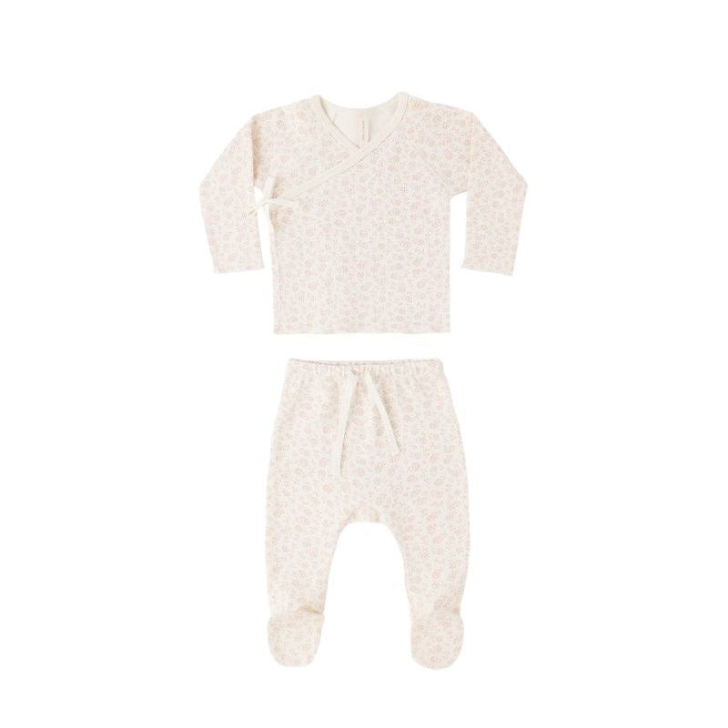 Wrap Top + Footed Pant Set || Ditsy | Quincy Mae