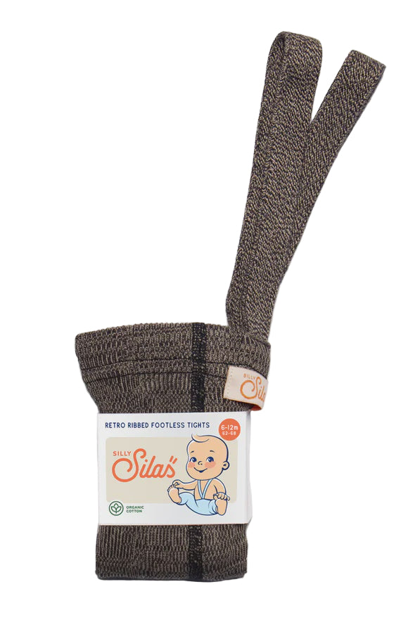 Footless Cotton Tights -  Licorice Peanut | Silly Silas