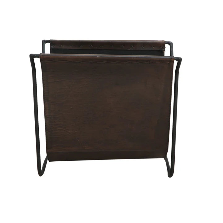 Genuine Leather Magazine Rack | Blue Goose Imports