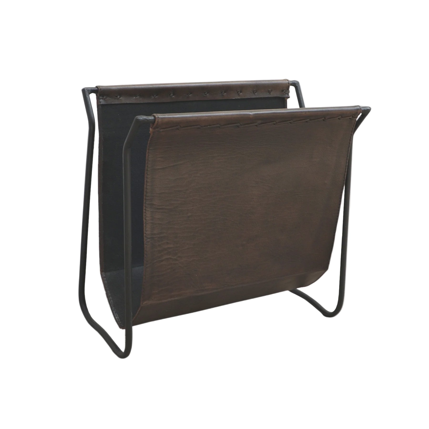 Genuine Leather Magazine Rack | Blue Goose Imports