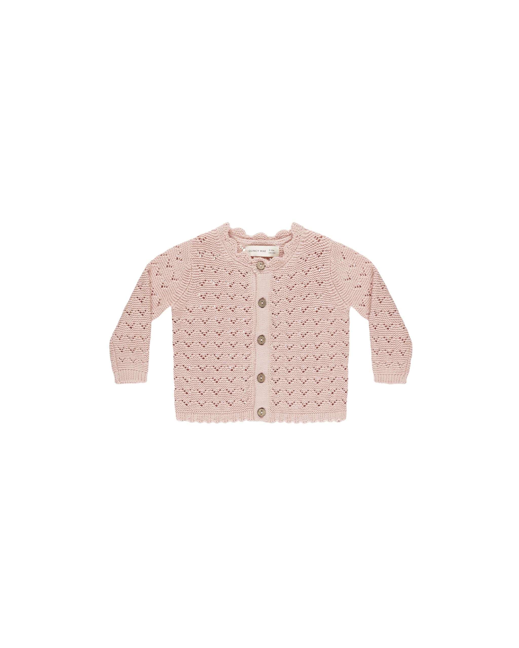 Scalloped Cardigan || Bubblegum | Quincy Mae