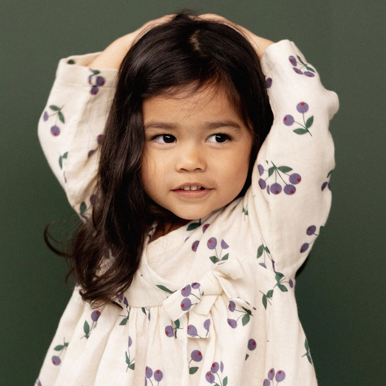 MABEL DRESS - Winter Berry Natural Print | Nature Baby