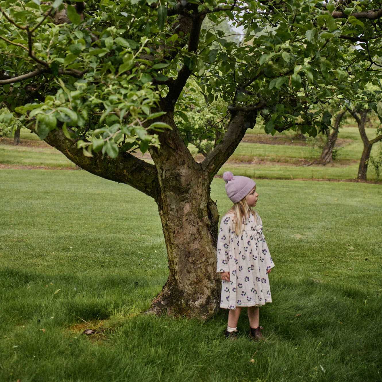 MABEL DRESS - Winter Berry Natural Print | Nature Baby