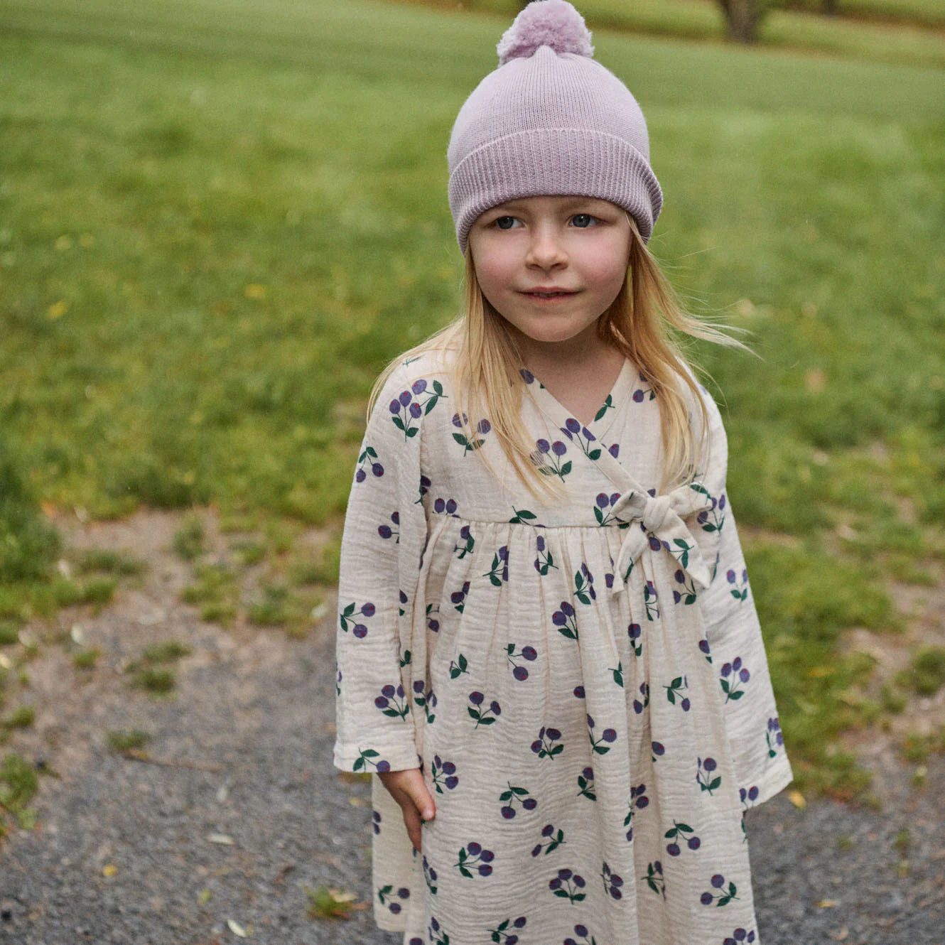 MABEL DRESS - Winter Berry Natural Print | Nature Baby