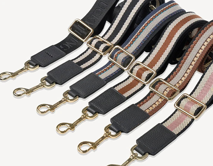 Feature Strap Webbing - Black + White + Tan | Saben