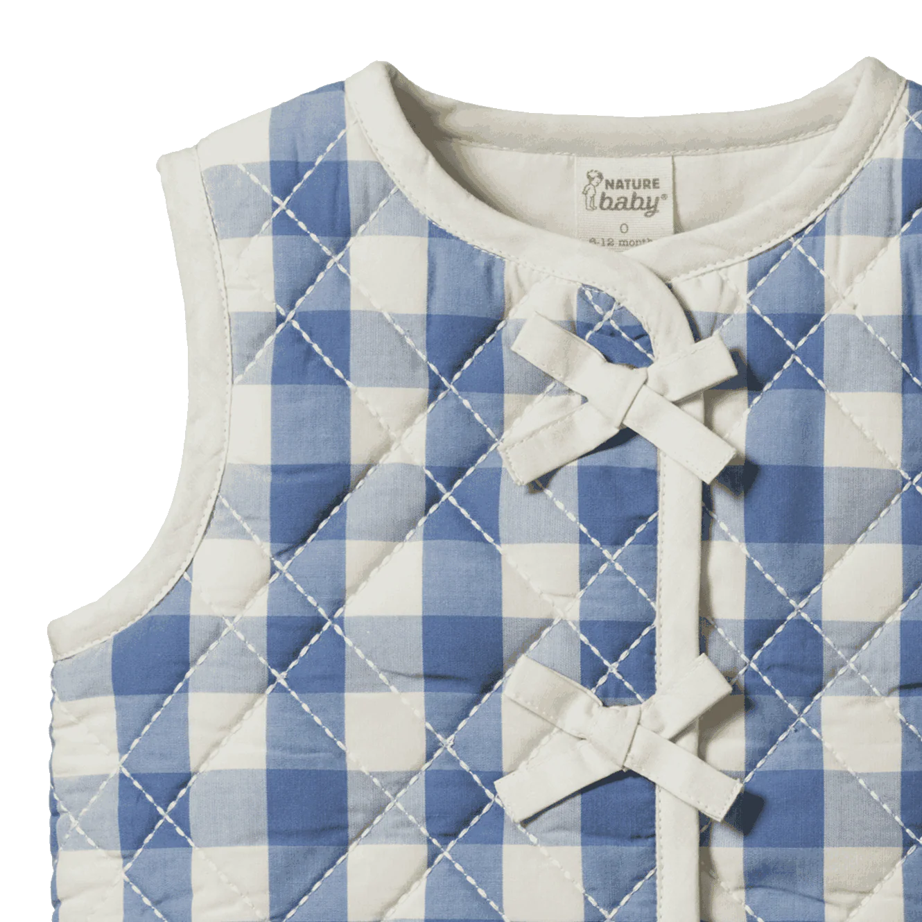 MARLO QUILTED VEST - Bluebelle Check | Nature Baby
