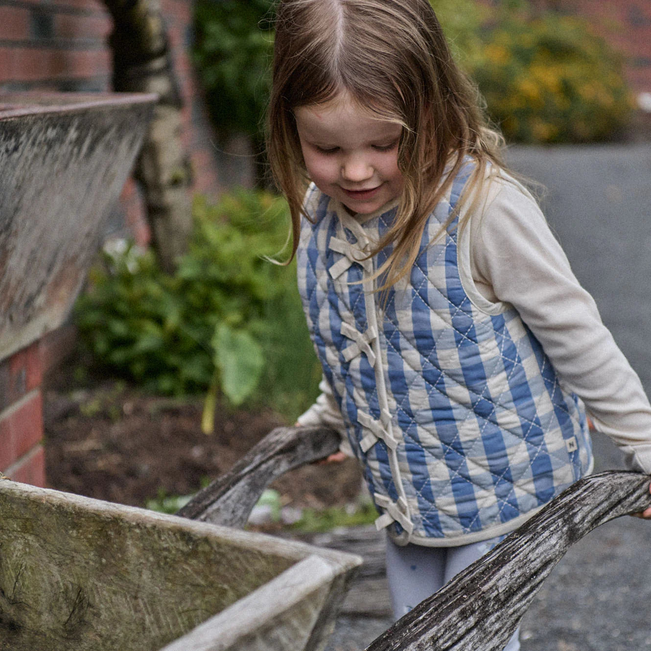 MARLO QUILTED VEST - Bluebelle Check | Nature Baby