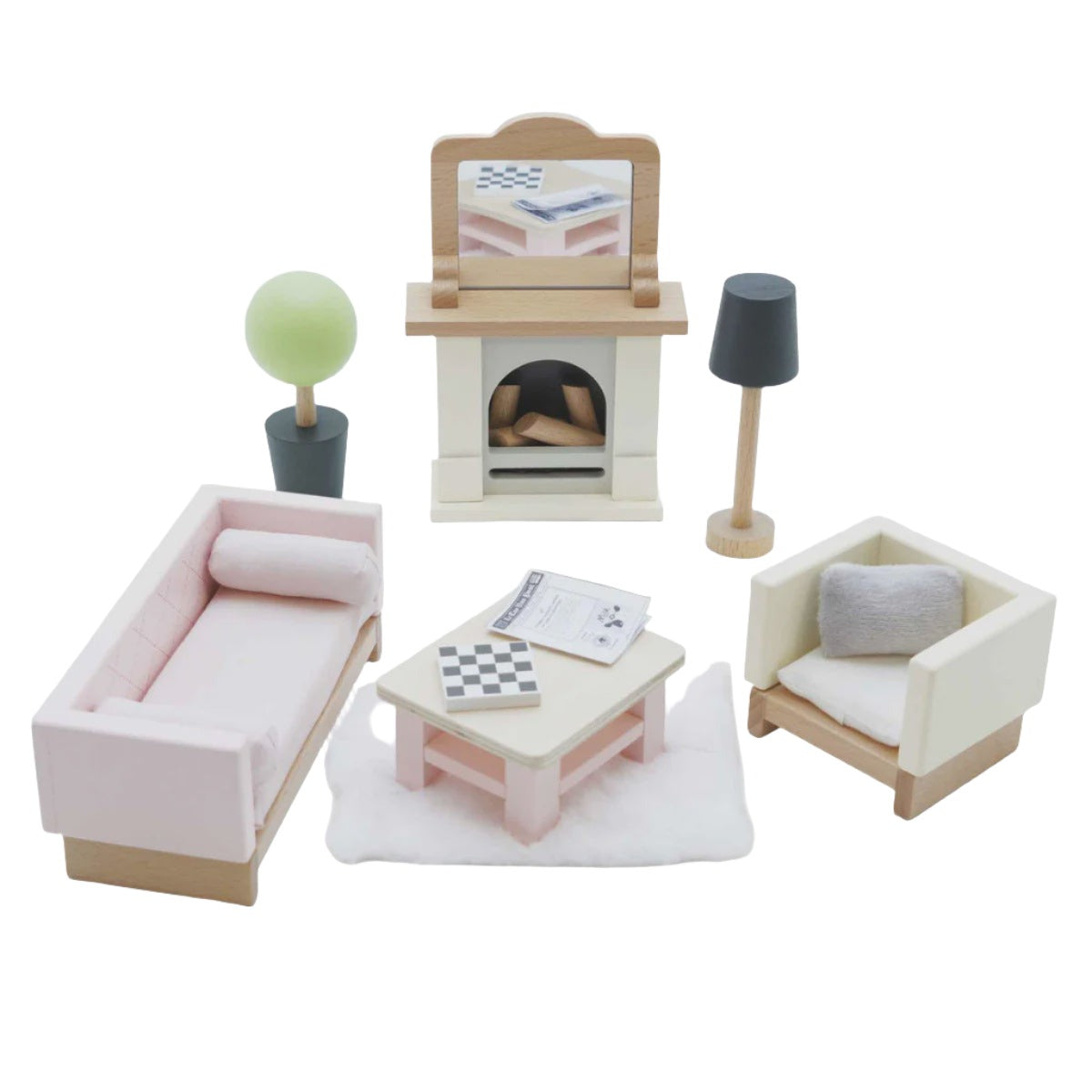 WOODEN DIASY LANE Doll House Sitting Room Furniture Set | Le Toy Van