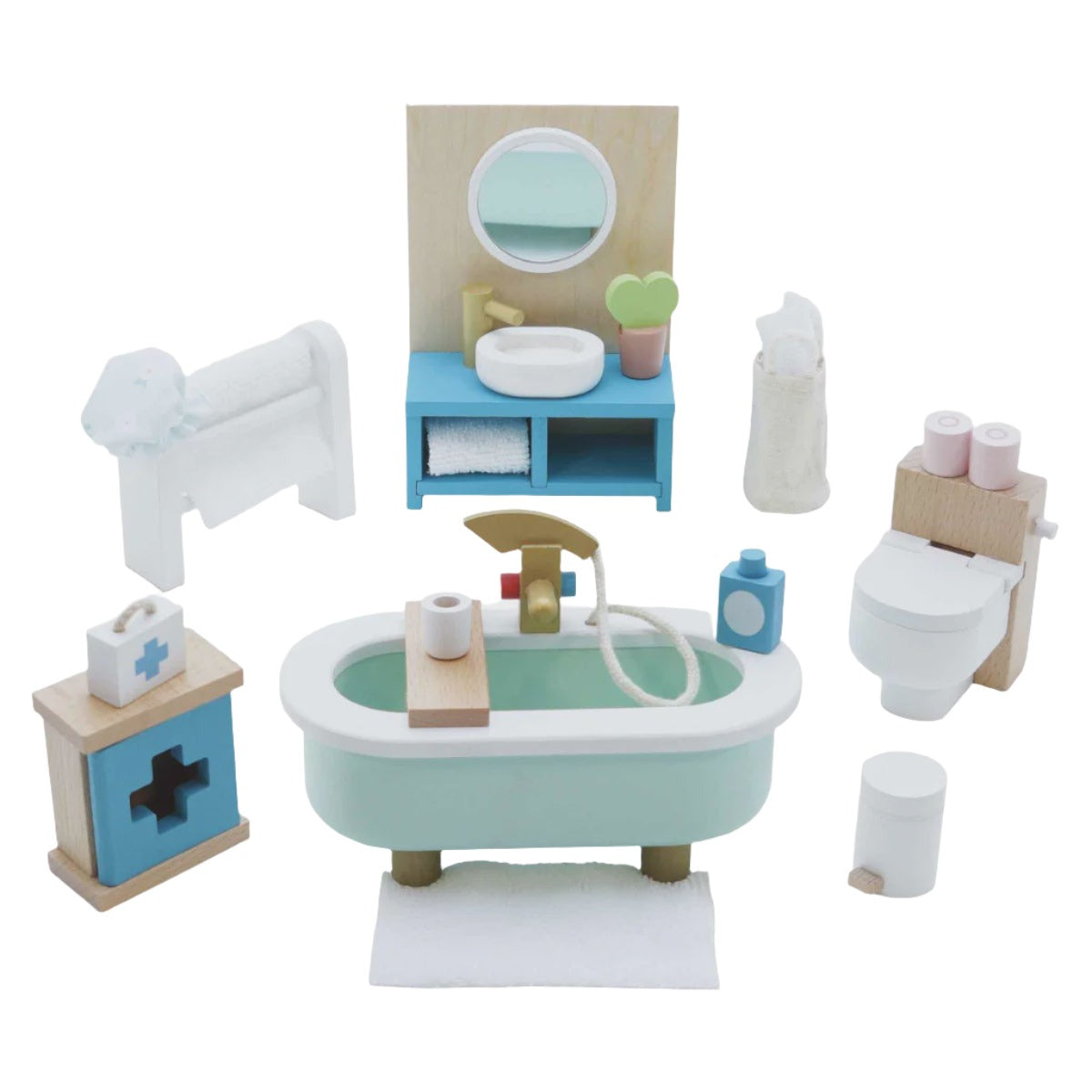 Wooden Dolls house Bathroom Furniture | Le Toy Van
