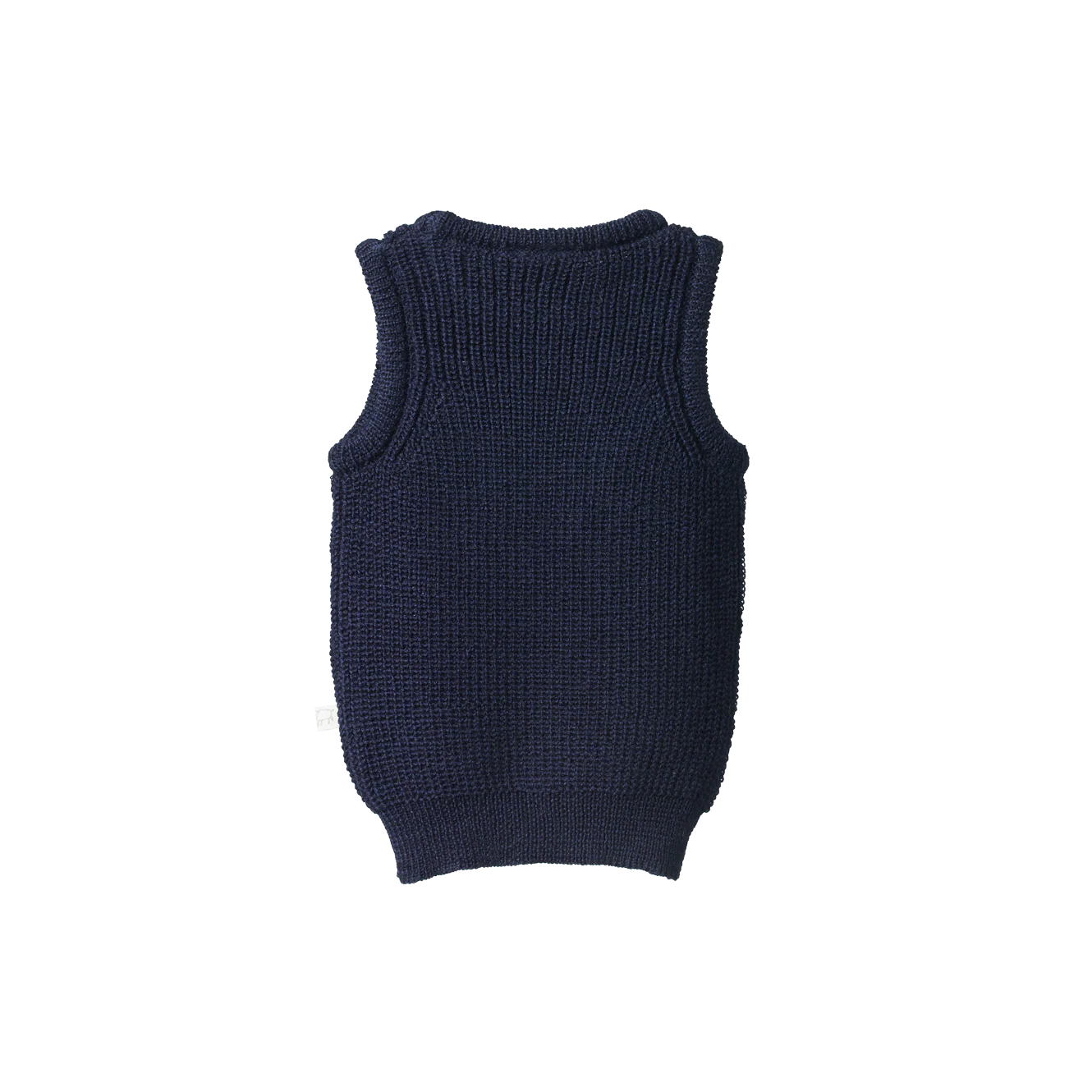 MERINO KNIT VEST - Navy Chunky Knit | Nature Baby