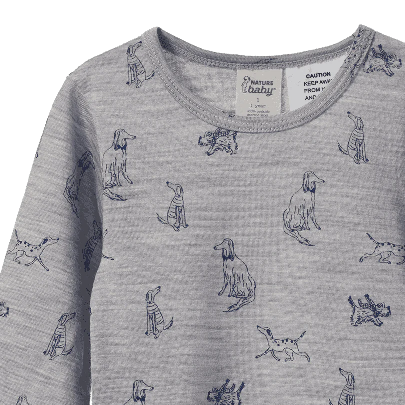 MERINO 2PC LONG SLEEVE PYJAMAS - Best Friend Print | Nature Baby