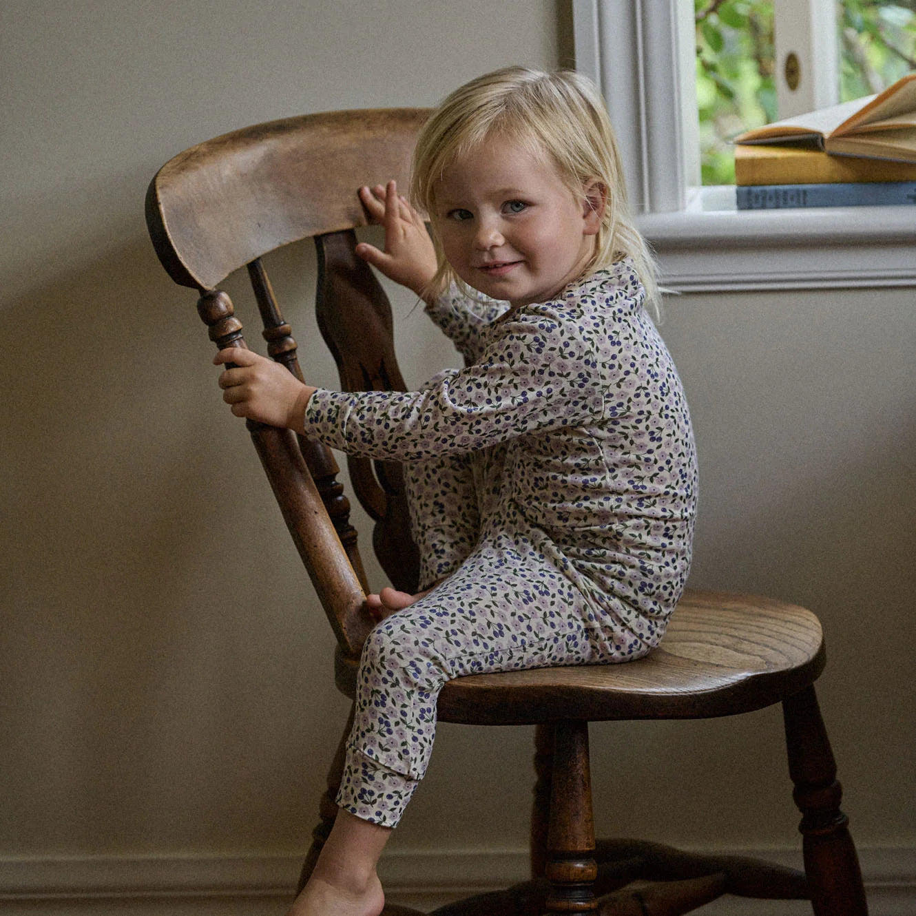 Merino Essentials 2PC PYJAMAS - Briarwood Lilac Print | Nature Baby