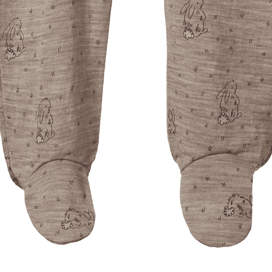 MERINO FOOTED ROMPERS - Bramble Burrow Print | Nature Baby