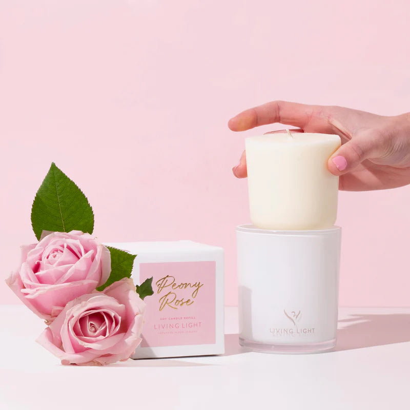 Peony Rose Soy Candle Large | Living Light