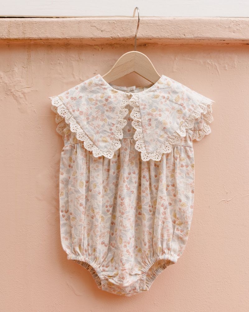 Porter Romper || Summer Garden - Ivory | Rylee + Cru