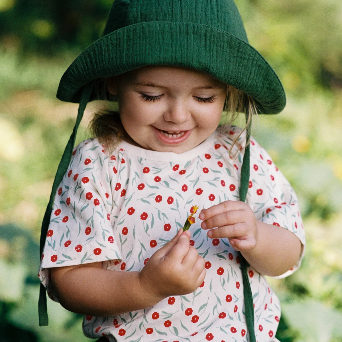 MUSLIN SUNHAT - Fir Green | Nature Baby